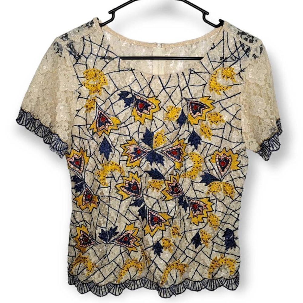 Hazel Boho Embroidered Lace Top